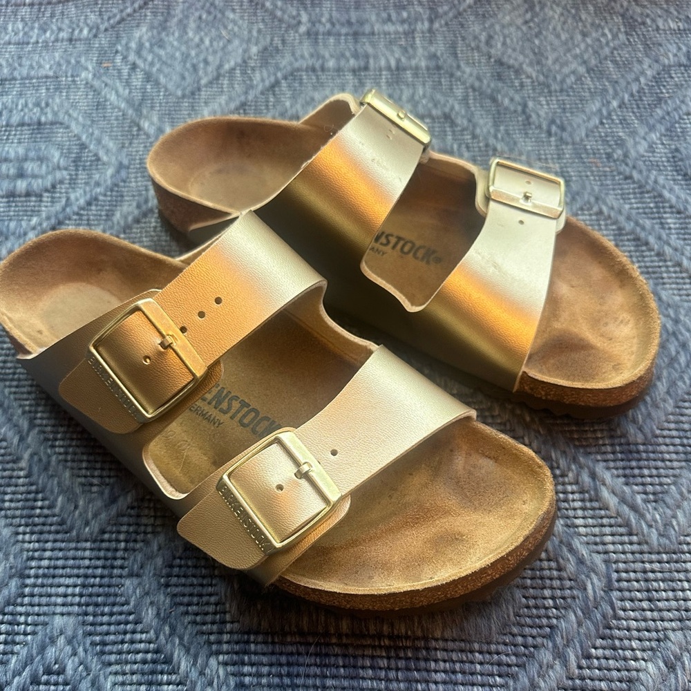 Gold Birkenstock Arizona
